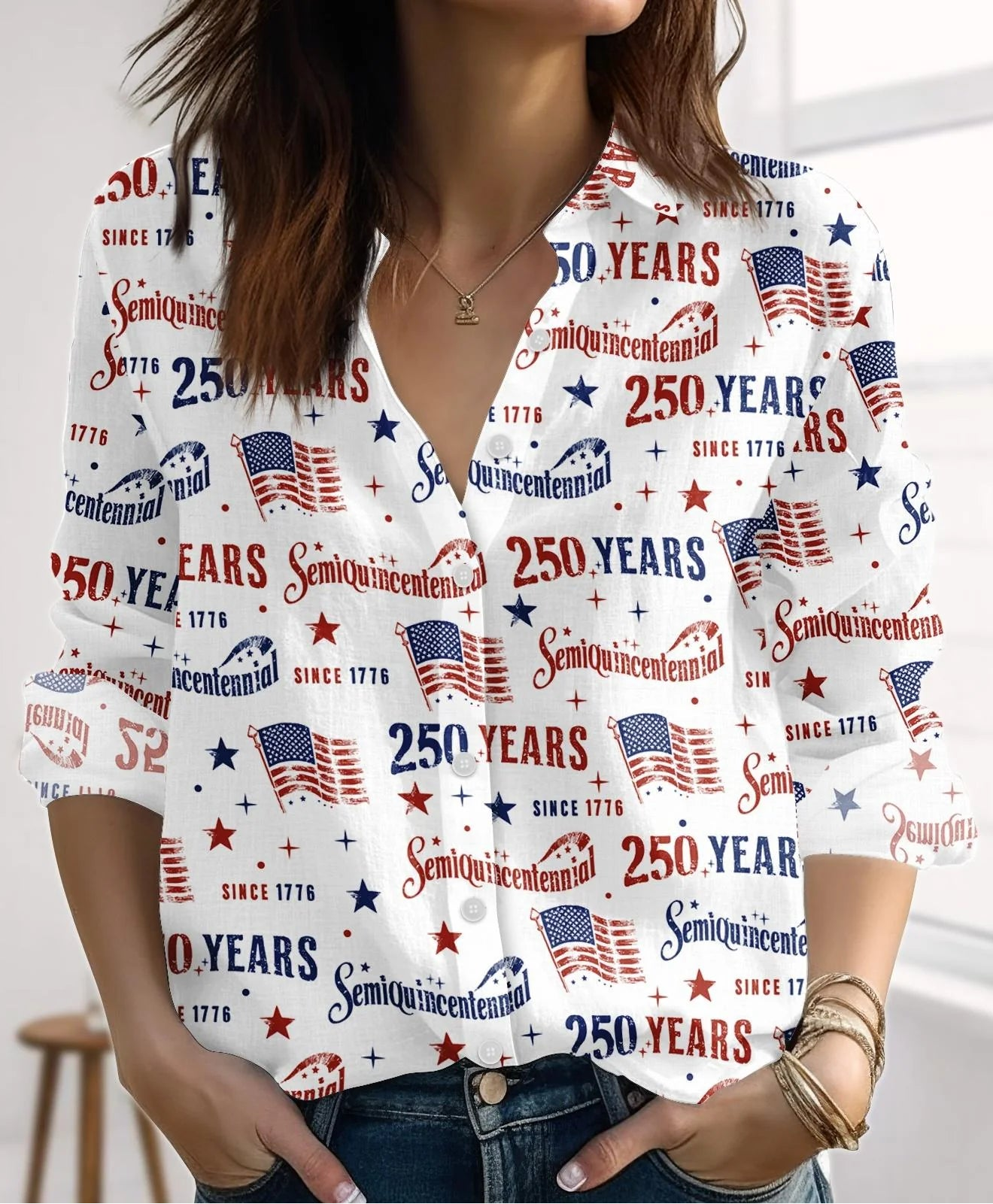 Ladies' 250Th Anniversary Celebration Collar Shirt