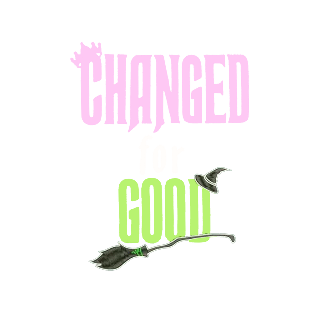 Wicked Changed For Good Crown, Hat and Broom Sticker