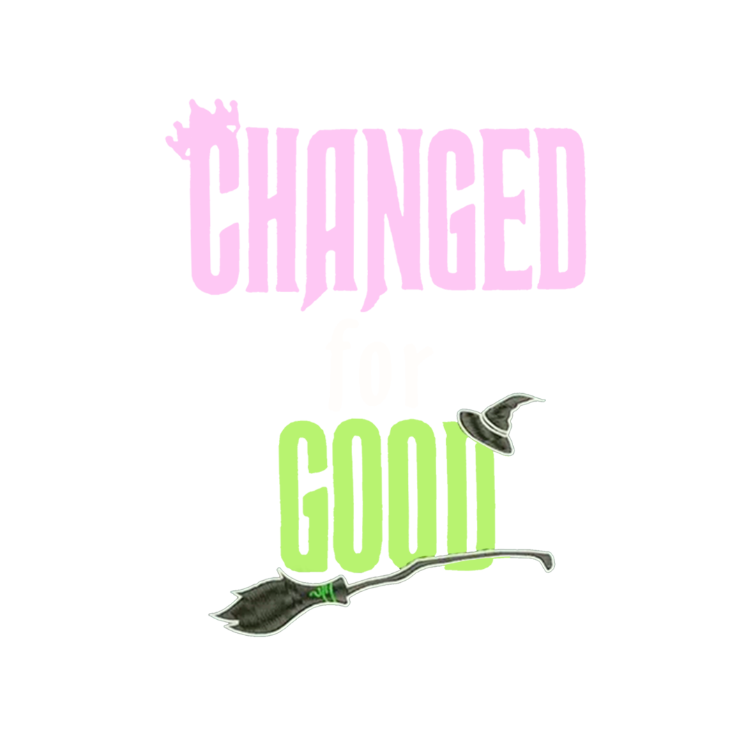 Wicked Changed For Good Crown, Hat and Broom Sticker