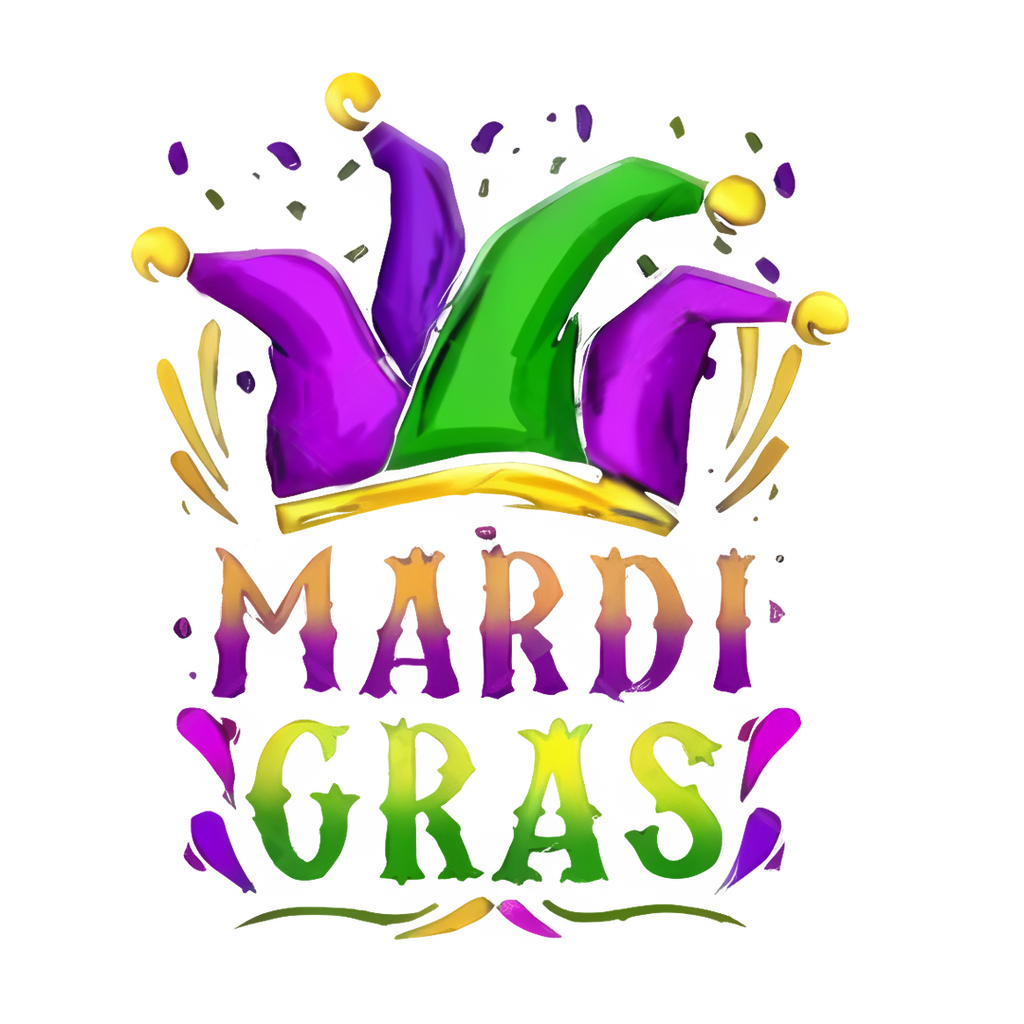 Mardi Gras Party Hat Sticker