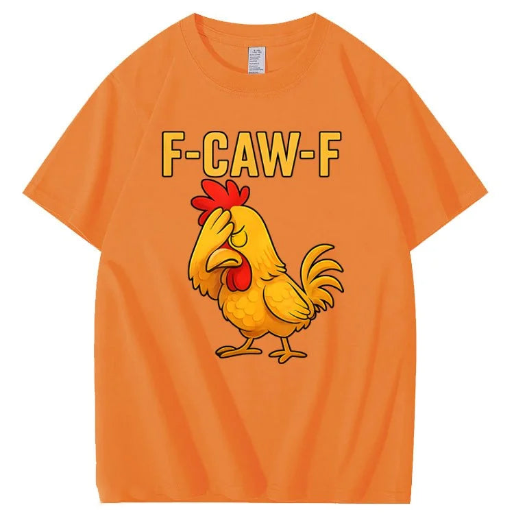 F-Caw-F Helpless Chicken Pattern100% Cotton T-Shirt