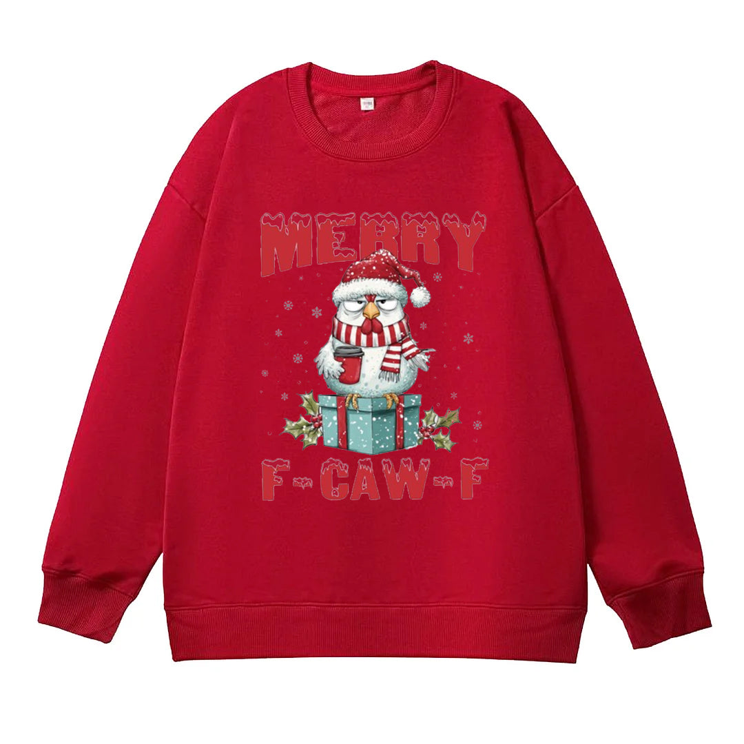 Merry Christmas F-Caw-F Chicken Sweatshirt
