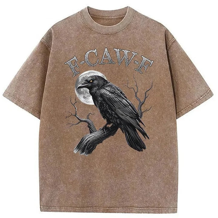 F-Caw-F Crow Washed Cotton T-Shirt