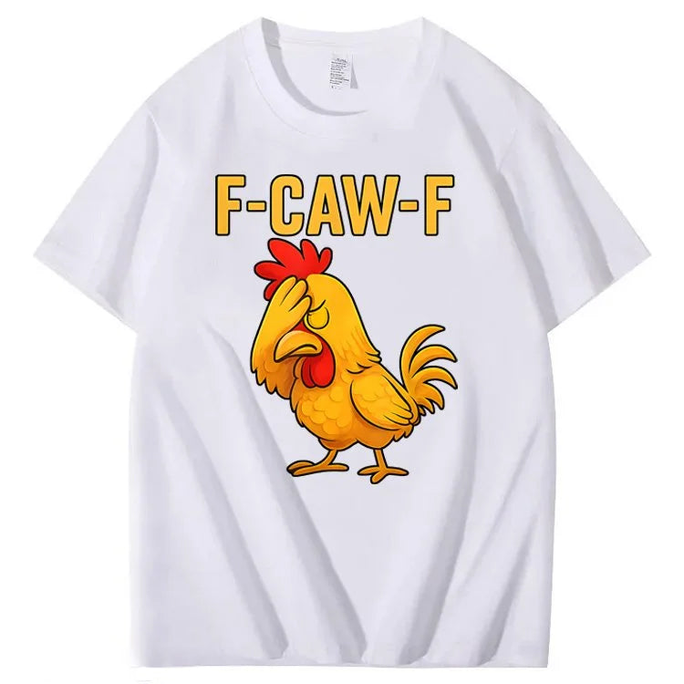 F-Caw-F Helpless Chicken Pattern100% Cotton T-Shirt