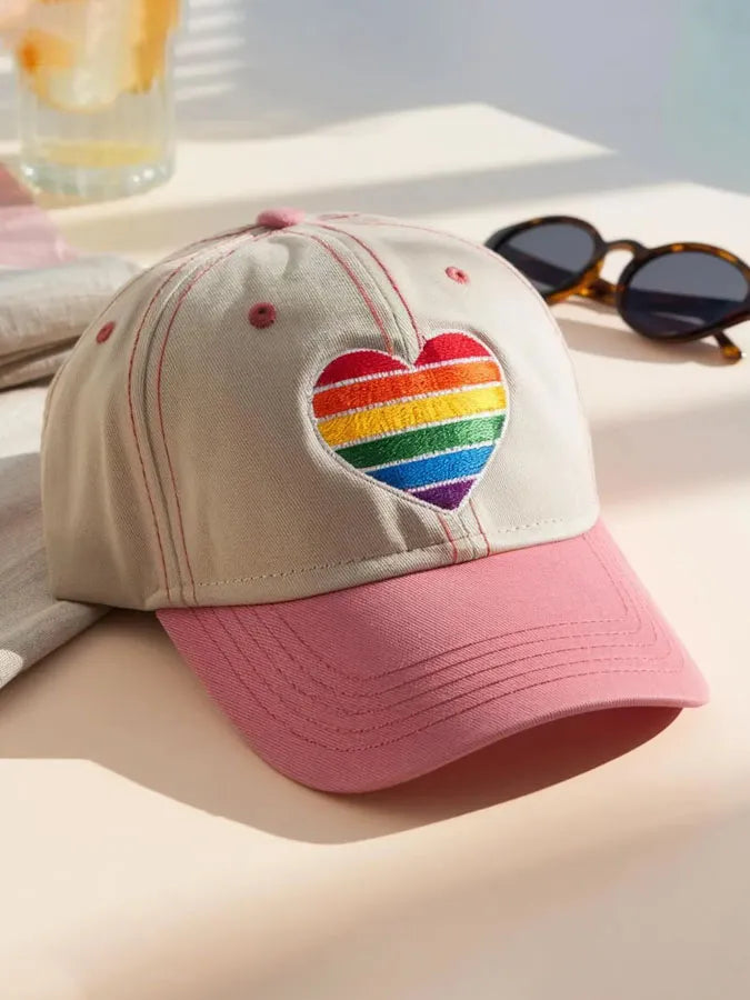 Unisex Rainbow Hearts Printed Baseball Cap