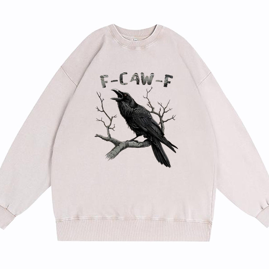 F-Caw-F Crow Cotton Washed Long Sleeve Sweatshirt/Shirt