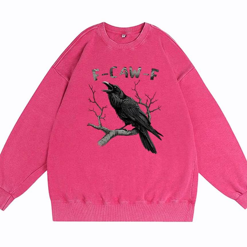 F-Caw-F Crow Cotton Washed Long Sleeve Sweatshirt/Shirt