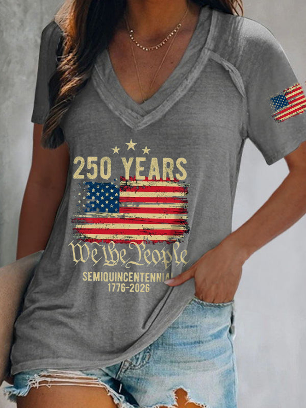 Women'S 250Th Anniversary Printed Casual T-Shirt From The United States
