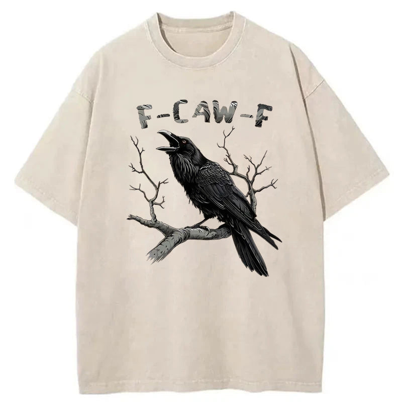 F-Caw-F Crow Washed Cotton T-Shirt