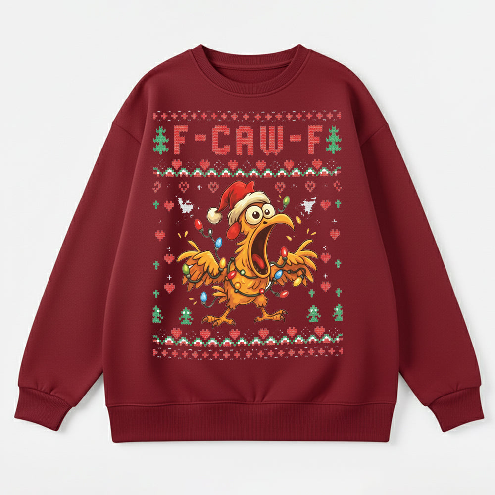 F-Caw-F Chicken Christmas 100% Cotton sweatshirt