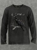 F-Caw-F Crow 100% Cotton Long Sleeve T-Shirt