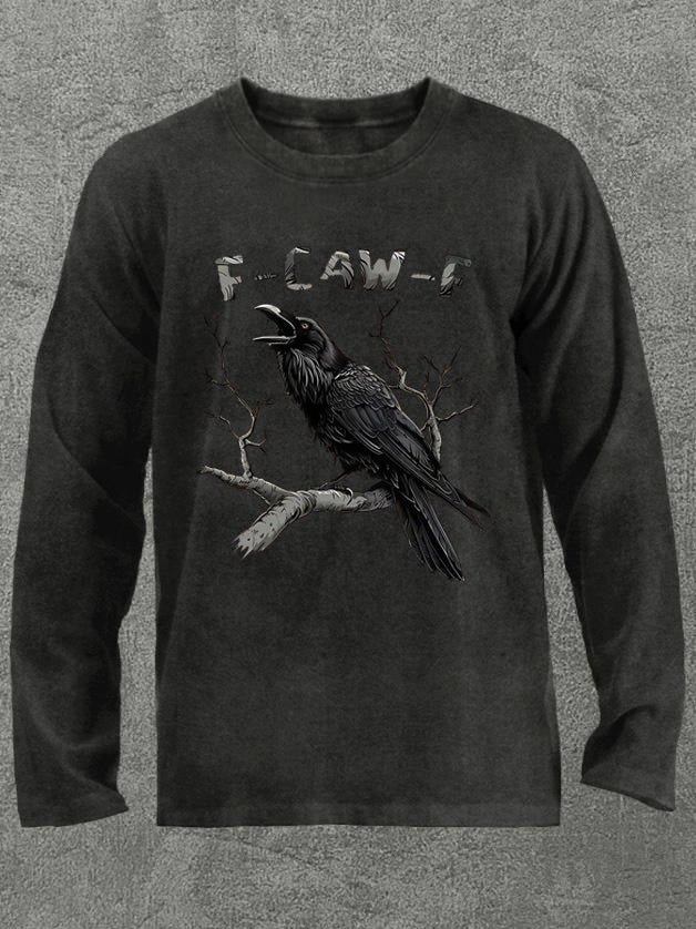 F-Caw-F Crow 100% Cotton Long Sleeve T-Shirt