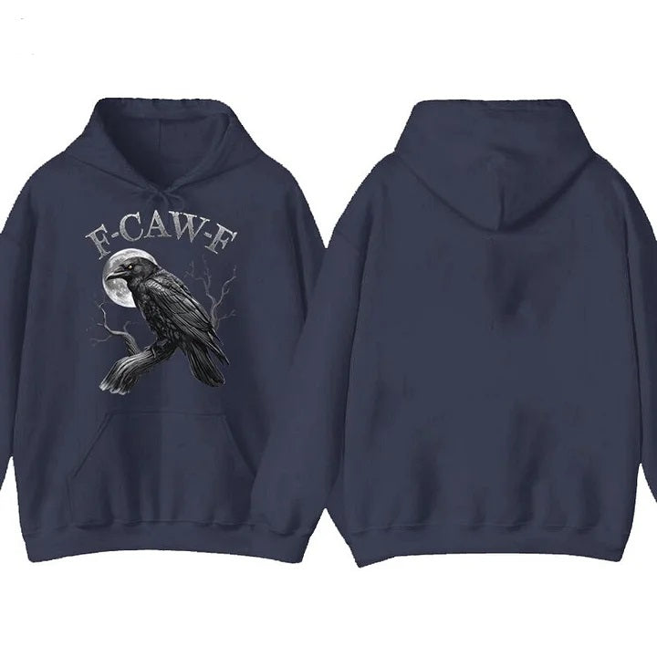 F-Caw-F Crow 100% Cotton Hooded Sweatshirt