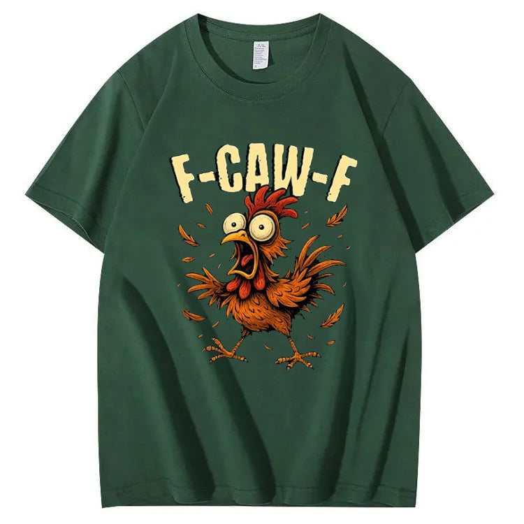 F-CAW-F Rooster Meme T-Shirt Funny Chicken Humor