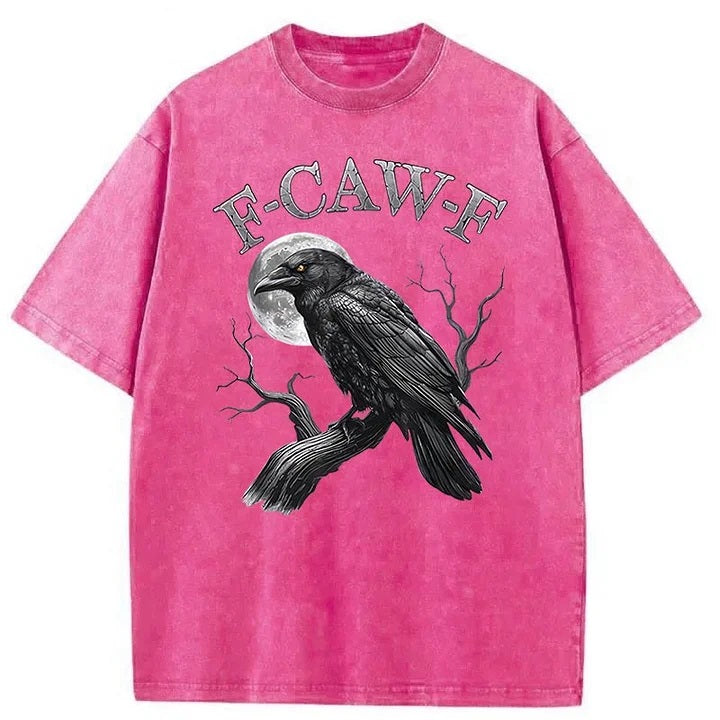 F-Caw-F Crow Washed Cotton T-Shirt