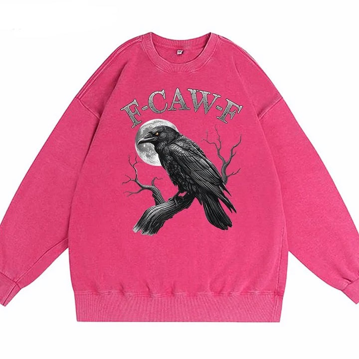 F-Caw-F Crow Cotton Washed Long Sleeve Sweatshirt/Shirt