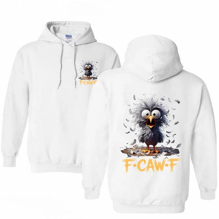 Cartoon Humor caw F Cotton Hooded Sweatshirt