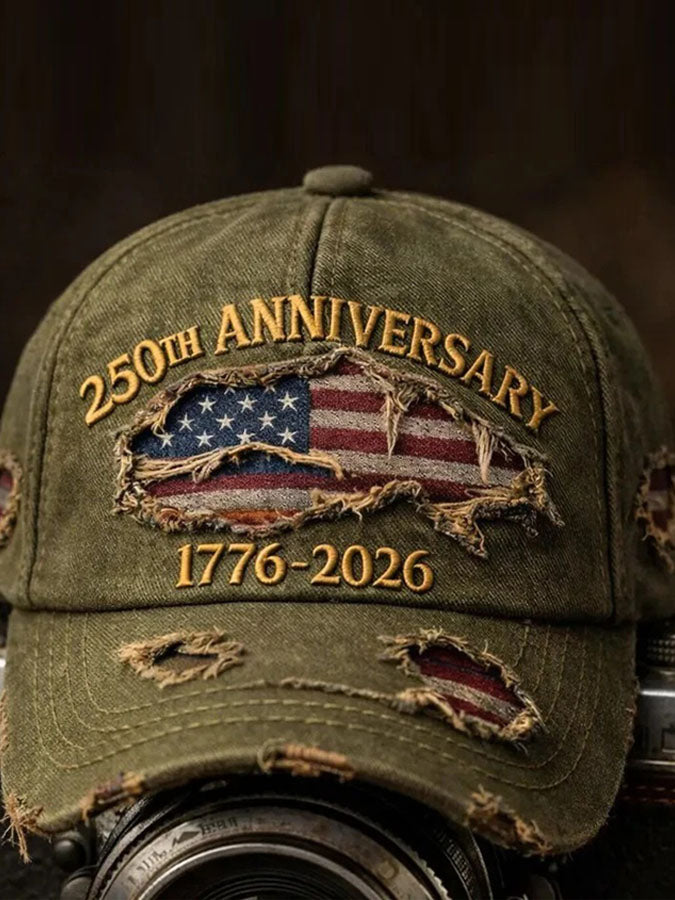Unisex Retro Independence Day 250Th Anniversary Commemorative Print Casual Baseball Cap