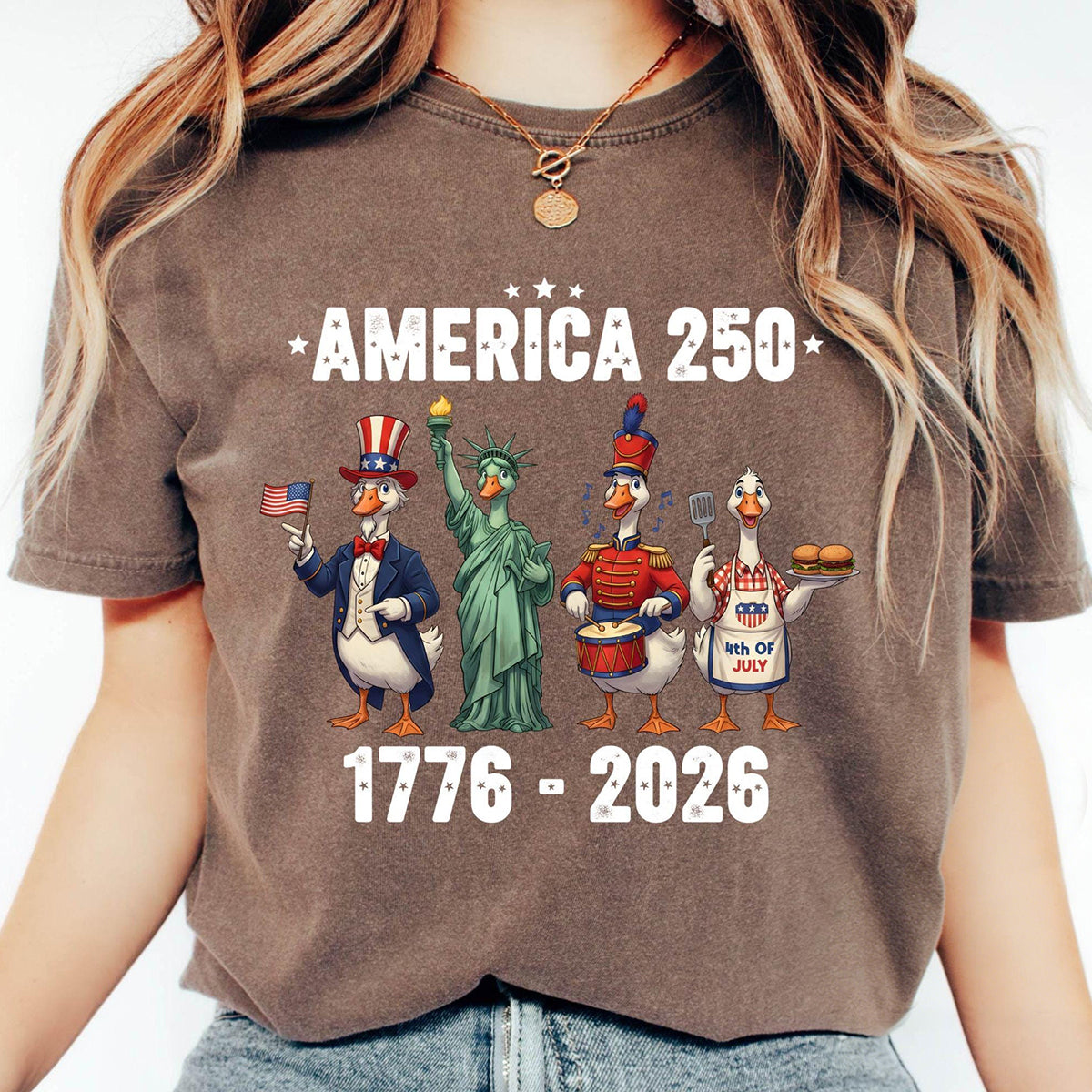 Women's Casual Multi-Color American 250 Printed T-Shirt