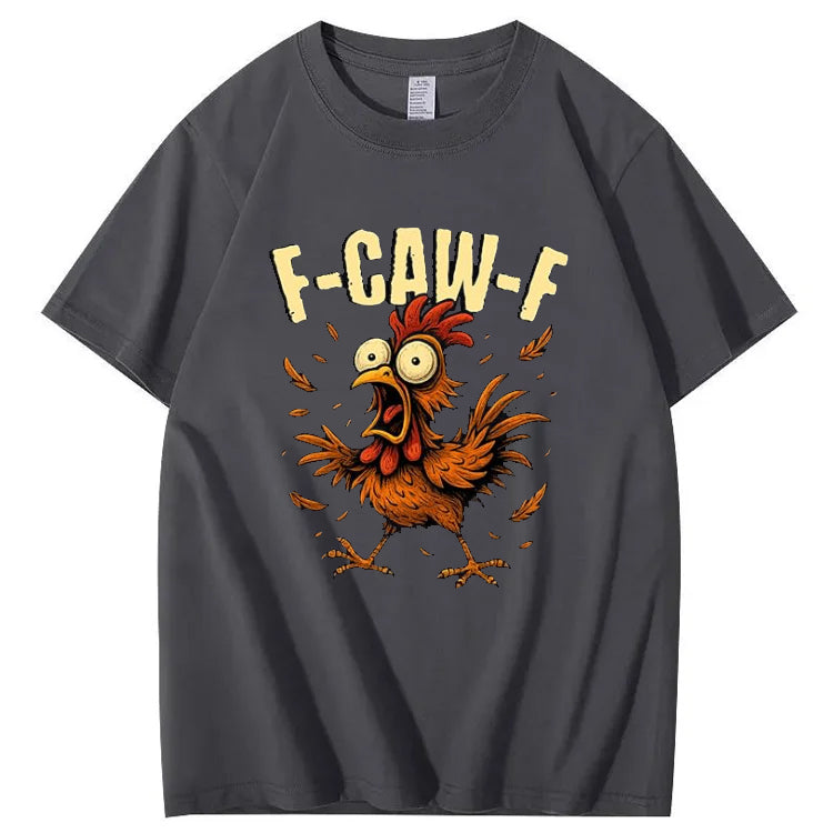 F-CAW-F Rooster Meme T-Shirt Funny Chicken Humor