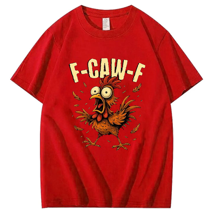 F-CAW-F Rooster Meme T-Shirt Funny Chicken Humor
