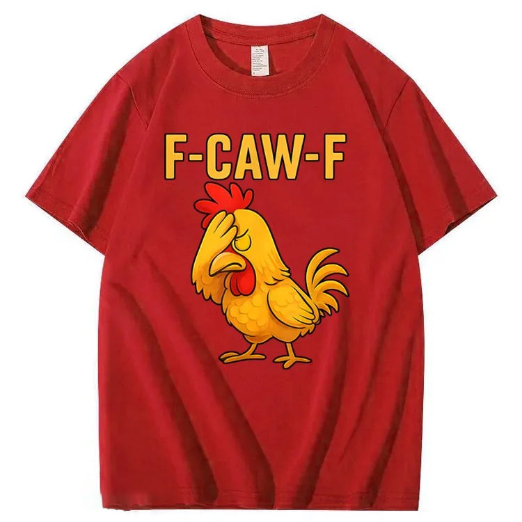 F-Caw-F Helpless Chicken Pattern100% Cotton T-Shirt