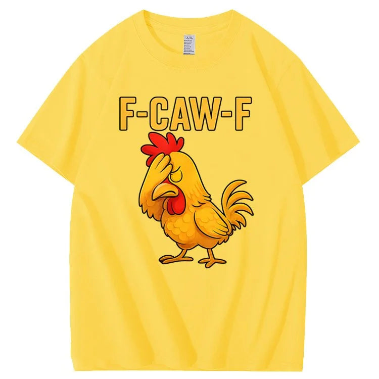 F-Caw-F Helpless Chicken Pattern100% Cotton T-Shirt