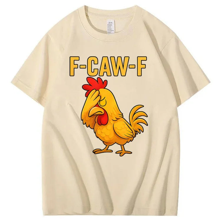 F-Caw-F Helpless Chicken Pattern100% Cotton T-Shirt