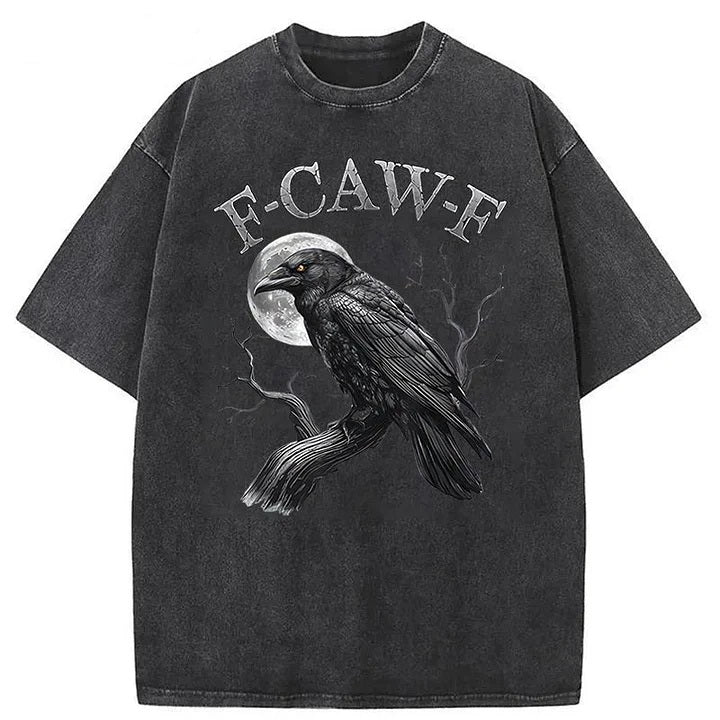 F-Caw-F Crow Washed Cotton T-Shirt