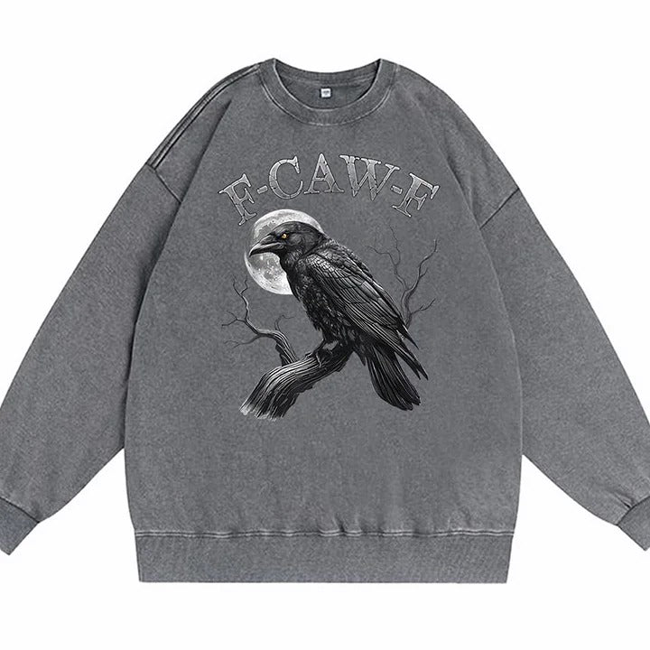 F-Caw-F Crow Cotton Washed Long Sleeve Sweatshirt/Shirt