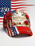Men'S 250 Years Of Freedom Floral Stars And Stripes Print Baseball Cap