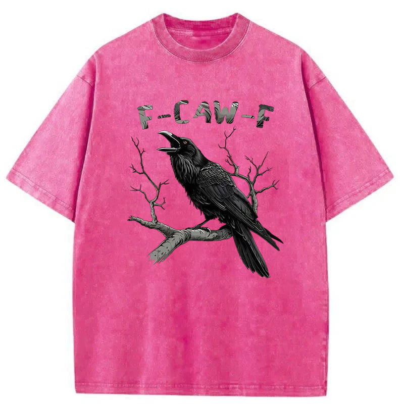 F-Caw-F Crow Washed Cotton T-Shirt