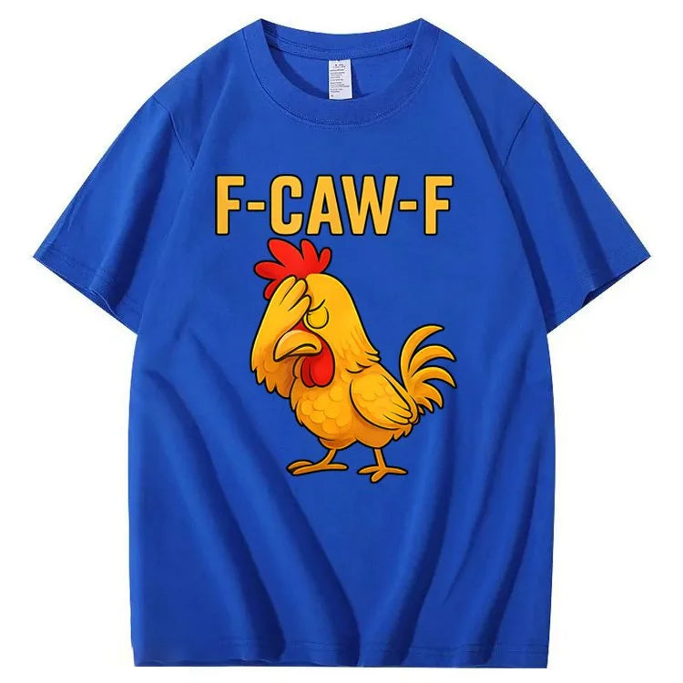 F-Caw-F Helpless Chicken Pattern100% Cotton T-Shirt