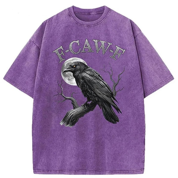 F-Caw-F Crow Washed Cotton T-Shirt