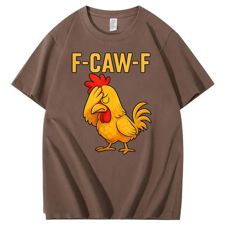 F-Caw-F Helpless Chicken Pattern100% Cotton T-Shirt
