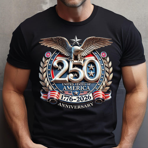 250th Anniversary Celebration Printed Unisex T-shirt in the United States
