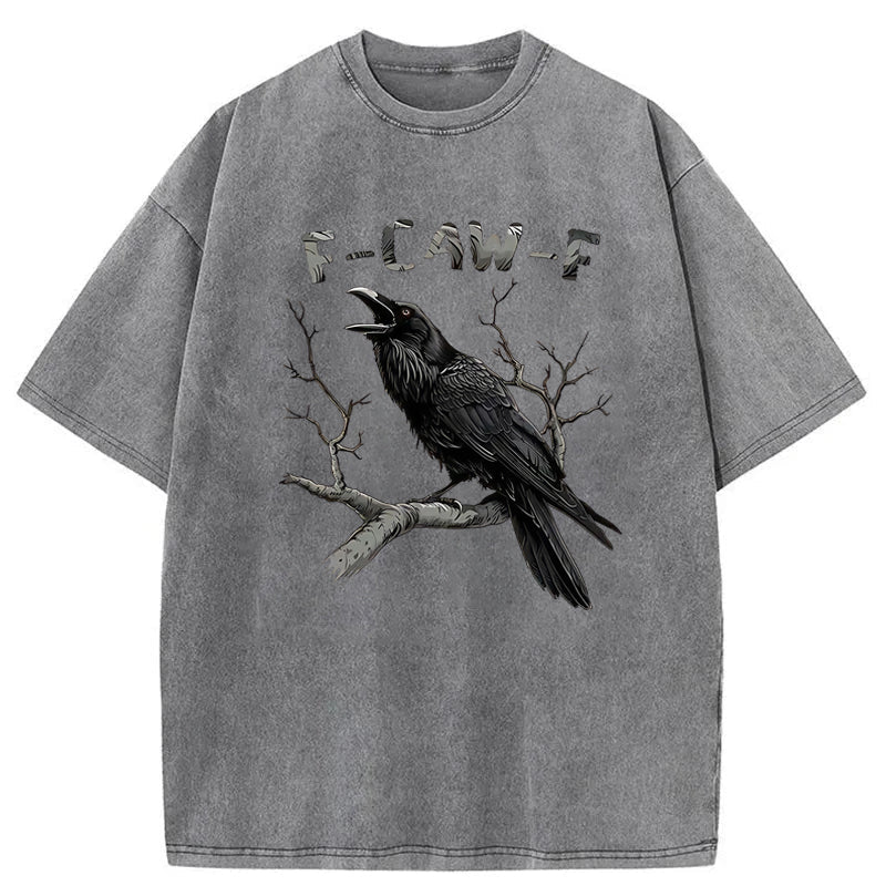 F-Caw-F Crow Washed Cotton T-Shirt