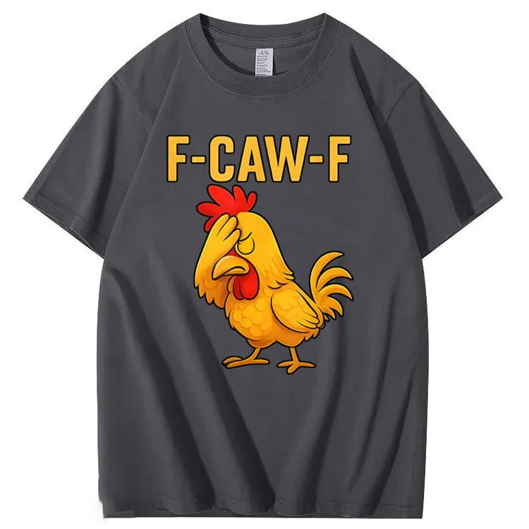 F-Caw-F Helpless Chicken Pattern100% Cotton T-Shirt