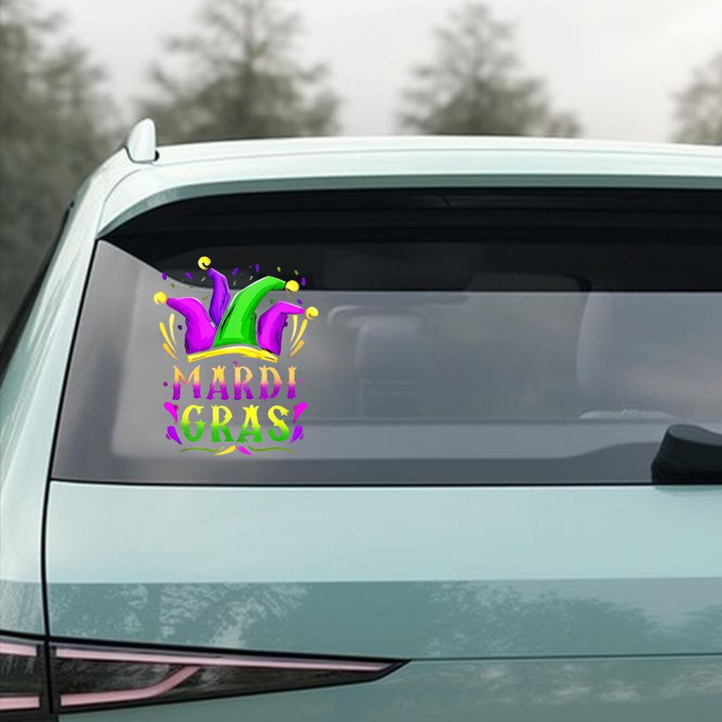 Mardi Gras Party Hat Sticker