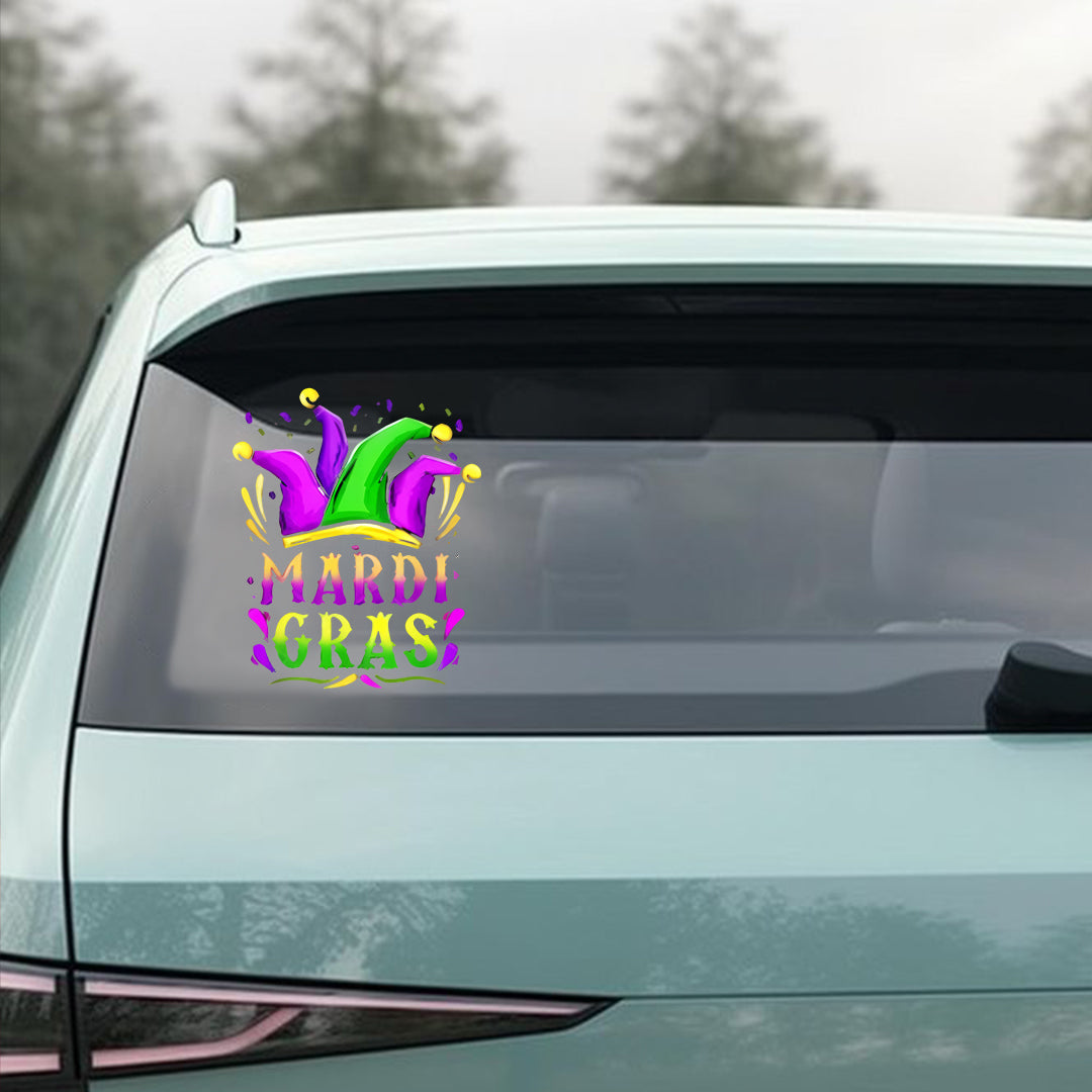 Mardi Gras Party Hat Sticker