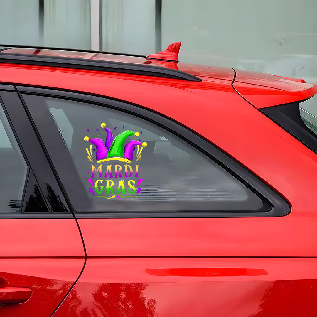 Mardi Gras Party Hat Sticker