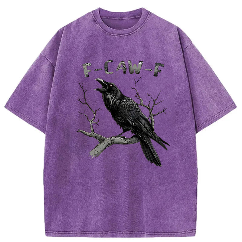 F-Caw-F Crow Washed Cotton T-Shirt