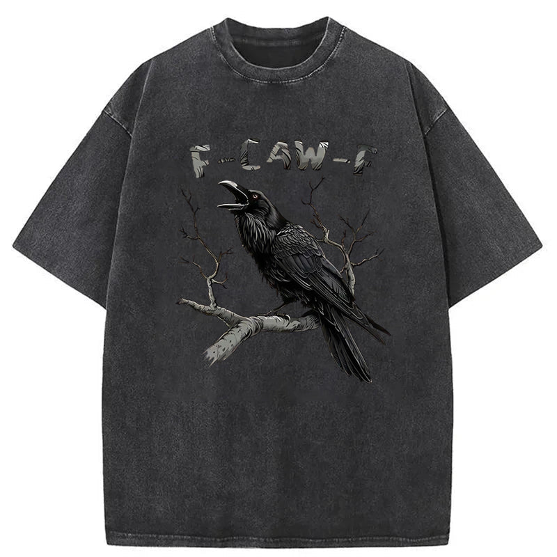 F-Caw-F Crow Washed Cotton T-Shirt