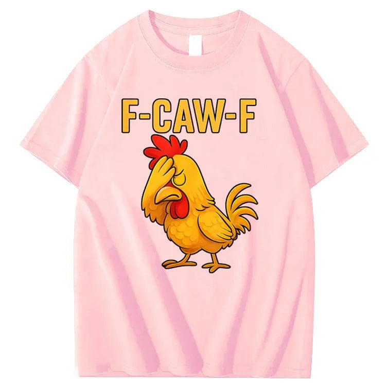 F-Caw-F Helpless Chicken Pattern100% Cotton T-Shirt
