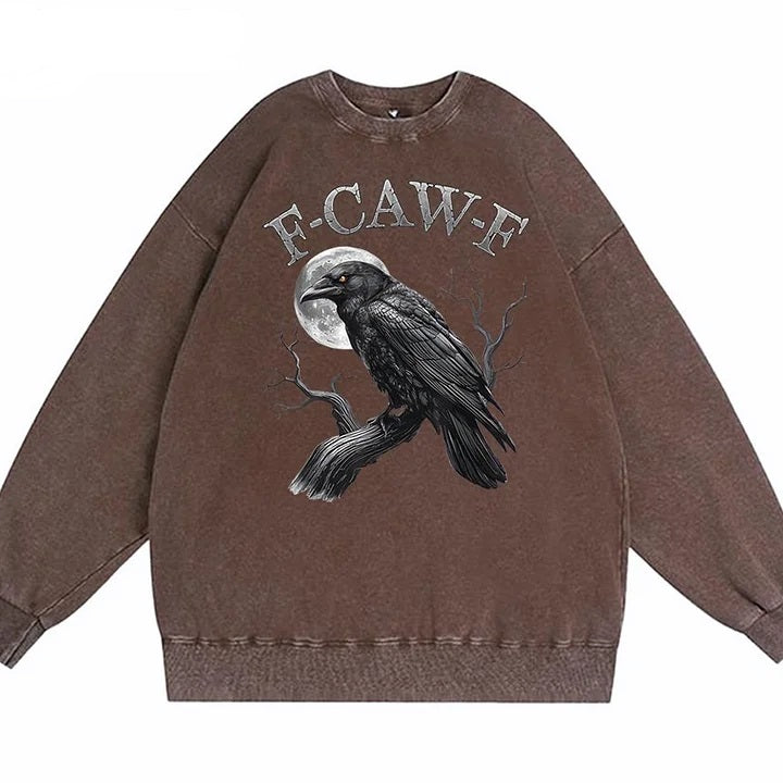 F-Caw-F Crow Cotton Washed Long Sleeve Sweatshirt/Shirt