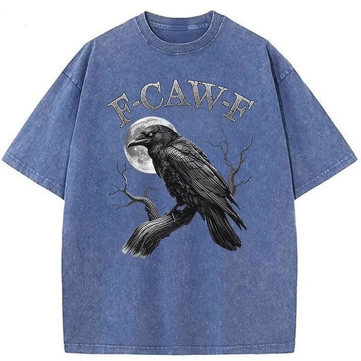 F-Caw-F Crow Washed Cotton T-Shirt