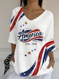 Women'S Independence Day 250Th Anniversary Printed Short Sleeves