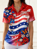 Ladies' Casual American 250Th Anniversary Celebration Short Sleeved Shirt
