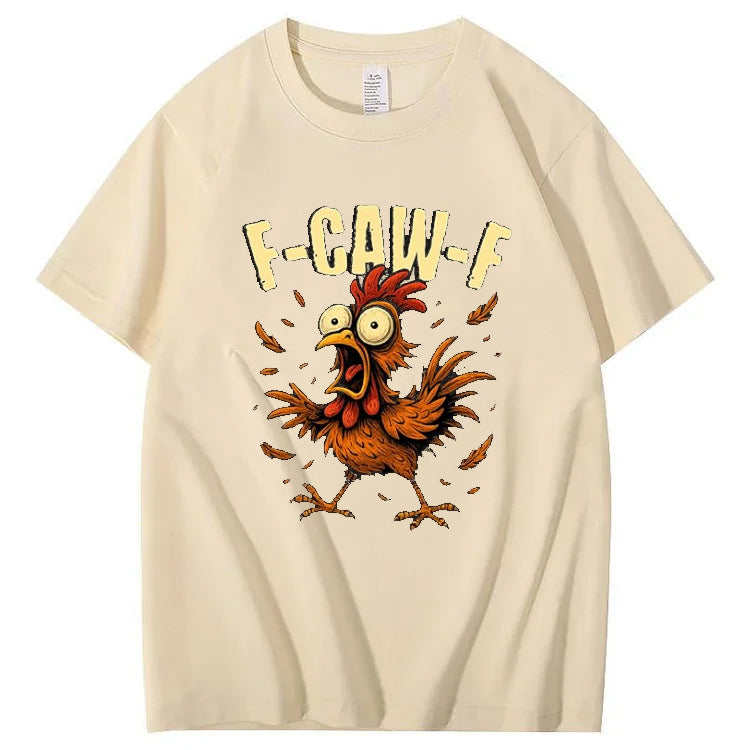 F-CAW-F Rooster Meme T-Shirt Funny Chicken Humor
