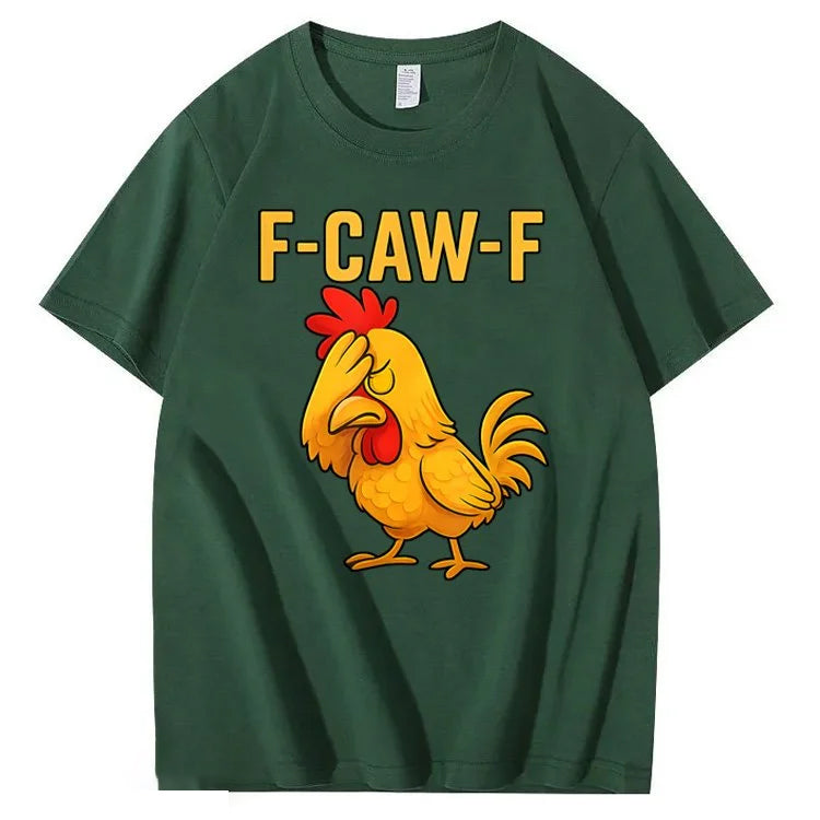 F-Caw-F Helpless Chicken Pattern100% Cotton T-Shirt